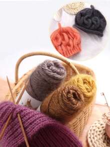 1pc Soft Tulle In Solid Color, For Knitting And Crocheting Sweaters, Shawls, Scarves, 75g/Pc