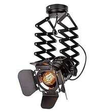 Đèn ốp trần 1 đèn LED, Đèn trần công nghiệp Đèn trần chiếu E27, Đèn treo kim loại màu đen cổ điển cho nhà bếp Phòng khách phòng ngủ (Có bóng đèn) - Một cỡ - Xem 1