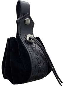 中世纪仿皮抽绳袋，复古北欧便携式零钱包，复古腰带袋骰子袋，适合 LARP Ren Faire 万圣节 - A - 查看 2