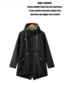 YOMEGO Veste zippée à capuche résistante à la mode avec cordons de serrage pour femmes et filles au printemps, en été et en automne pour les voyages en extérieur, le camping, les fêtes, les fiançailles, style mi-long, super légère