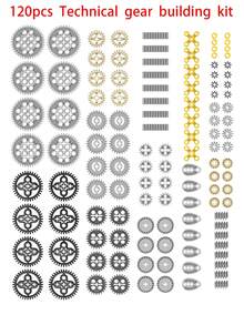 120pcs Technical Building Blocks, Parts Compatible With Major Brand Kits, Gear Car Building Blocks Sets, Diy Technical Building Block Set, Random Color - Gear Bag - View 3