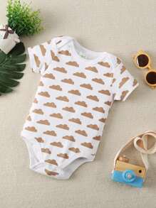 [5 Stücke/Set] Neuer Stil Dreieck-Bodysuit für Baby Jungen mit Tierdruck und Kurzarm