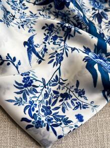 1pc Ladies Beach Accessories Imitated Silk Printed Scarf For Outdoor & Beach Activities Sunscreen Shawl, All-Matched Fashion Accessory