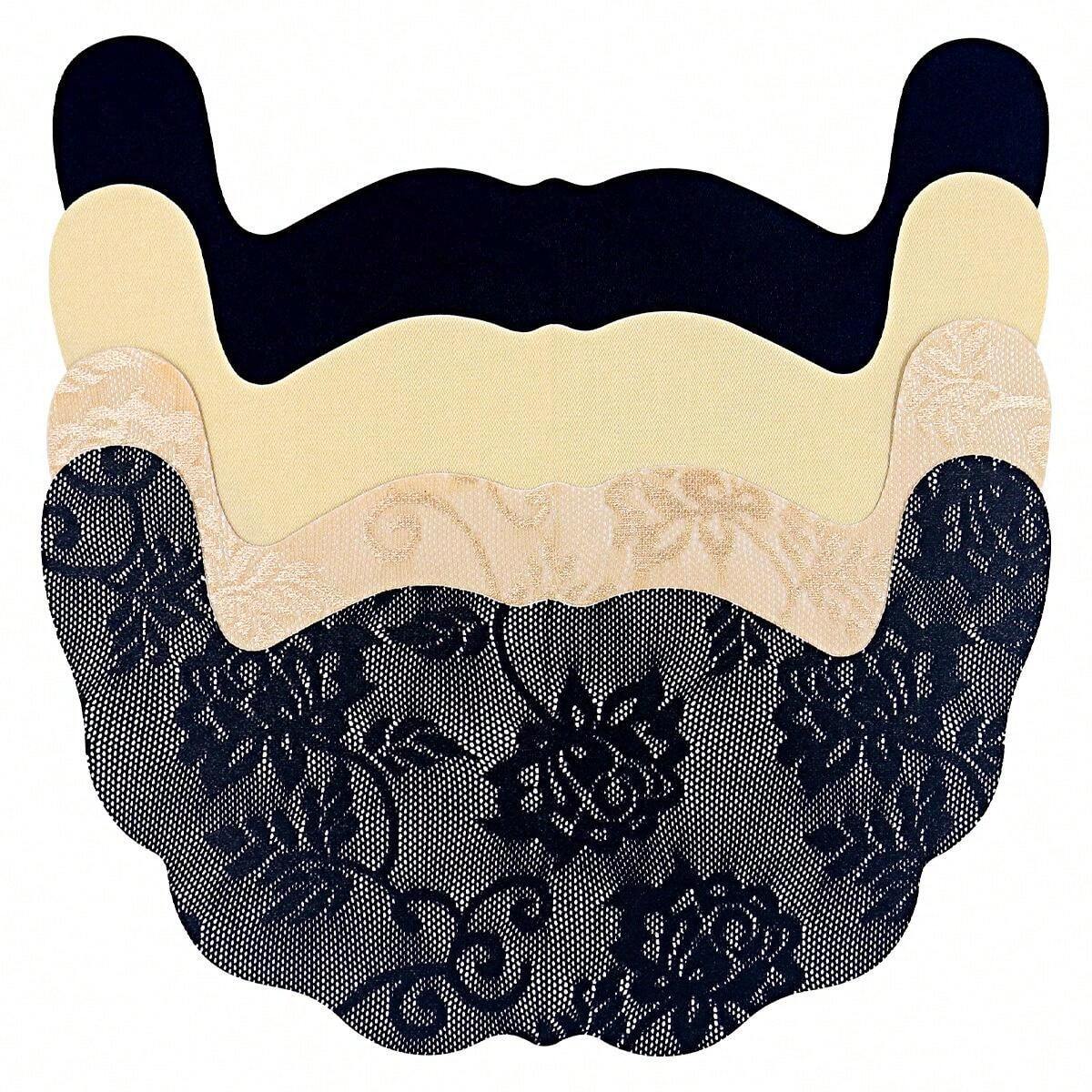 Thin Black AntiSagging Breast Lift Tape With Lace, UShaped Sticky Bra
