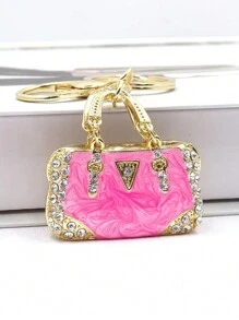 1 件迷你手提包珐琅钥匙扣闪亮水钻钥匙圈钱包包背包汽车吊坠饰品女士女孩礼物汽车配件包饰品学院风可爱哥特 Y2K - K-2 - 查看 12