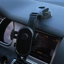 新款大号镜面吸盘式车载导航支架，汽车仪表盘手机导航支架 - 黑色 - 查看 4