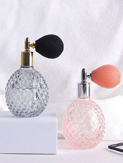 1pc 3.38oz Empty Perfume Glass Bottle Vintage Crystal Atomizer Spray Women Cosmetics Dispenser Car Air Freshener Travel Accessories Back To School