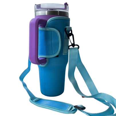 1pc Neoprene Insulated Sleeve With Strap For 40oz Sports Water Bottle, Portable Cup Holder For Travel, Camping, Shopping, Outdoor Use
