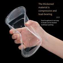 10pcs Disposable PP Bento Boxes With Lids, Rectangular Meal Prep Containers For Microwave & Refrigerator, For Home Kitchen, Restaurant, Picnic, Party