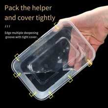 10pcs Disposable PP Bento Boxes With Lids, Rectangular Meal Prep Containers For Microwave & Refrigerator, For Home Kitchen, Restaurant, Picnic, Party