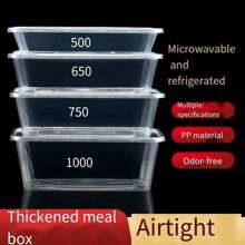 10pcs Disposable PP Bento Boxes With Lids, Rectangular Meal Prep Containers For Microwave & Refrigerator, For Home Kitchen, Restaurant, Picnic, Party