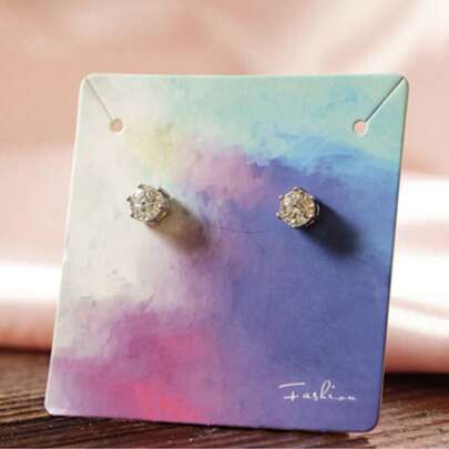 100piezas tarjetas de joyería para juego de collar y  aretes, y 6*6cm DIY vacío Horquilla producto. Tarjetas De Exhibición De Joyas De Cartón.Tarjeta gráfica para mujeres Accesorios de pelo embalajemulticolor 6*6cm DIY vacío Horquilla producto Tarjeta gráfica para mujeres Accesorios de pelo embalaje
