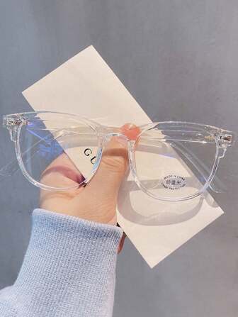 1pc Fashionable Transparent Frame Glasses