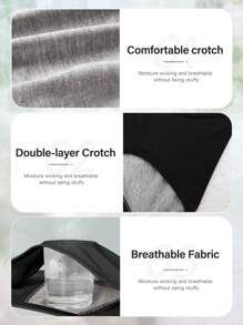 MEIYATING 3pcs Women Seamless Underwear, Breathable Mesh Fabric, High Waist Tummy Control, Comfortable Fit, Leakproof During Menstruation, Triangle Panties