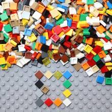 200PCS 1x1 Bricks Flat Tile Smooth 1*1 Building Blocks DIY Educational Creative Parts Toy For Kids Compatible 3070 - Multicolor - View 3