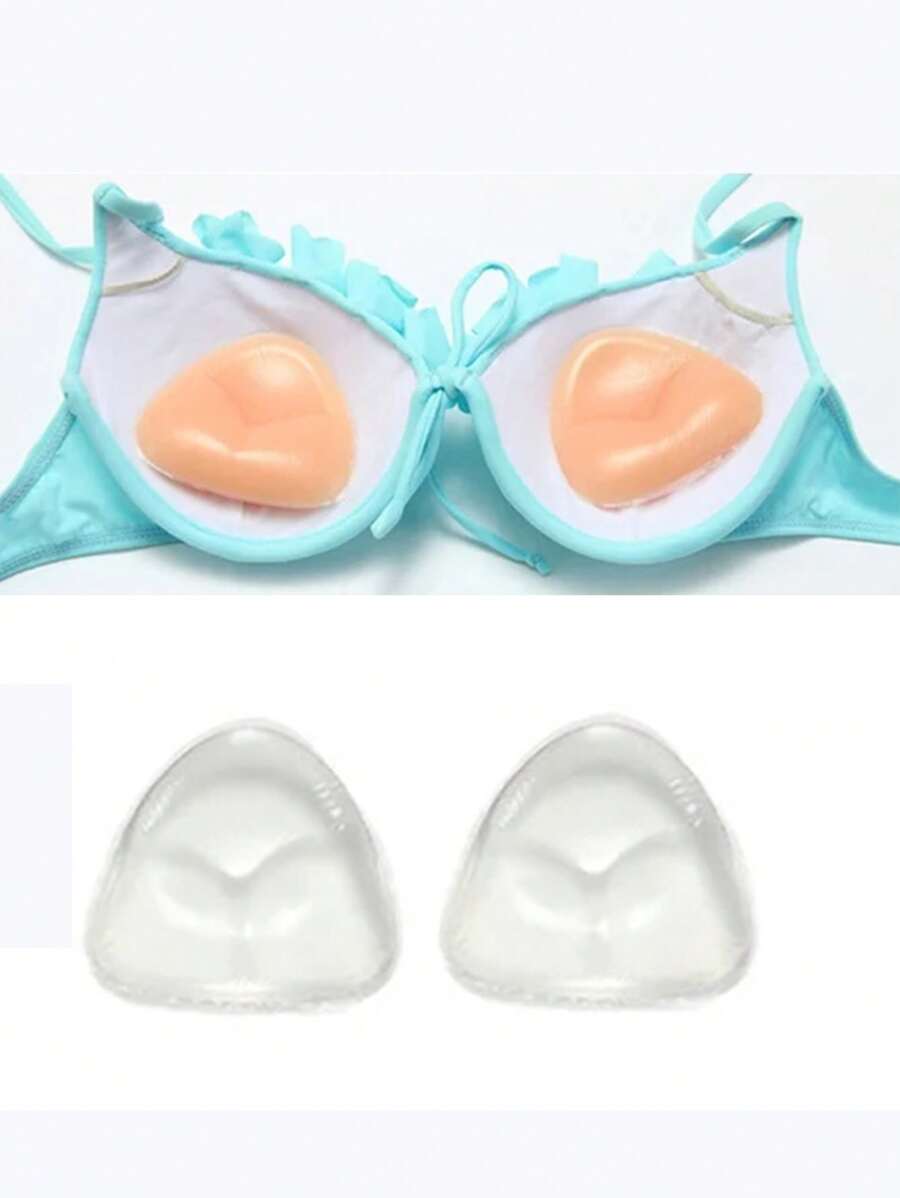 2pcs Sports Bra Inserts, Silicone Push Up Pad Bra Cup Enhancer Nipple Cover Sticker