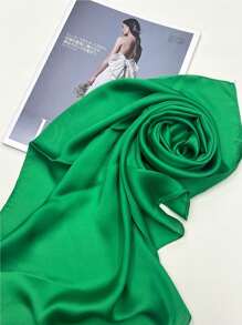 1 pieza Pañuelo cuadrado de unicolor, cómodo, elegante, único, clásico, nuevo y versátil para primavera y otoño, estiloso y cómodo para damas - Verde - Ver 5