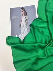1 pieza Pañuelo cuadrado de unicolor, cómodo, elegante, único, clásico, nuevo y versátil para primavera y otoño, estiloso y cómodo para damas - Verde - Ver 2