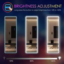 LVSOMT Full Length Mirror With LED Lights, RGB Full Body Mirror, Wall Mounted Lighted Mirror, Over The Door Hanging Mirror, 14 LED Light + Dimmable Brightness + Adjustable Speed, 47" X 16" - 亞克力透明 - 查看 6