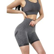Basic Conjunto De Ropa Deportiva Sin Costuras De 2 Piezas Para Entrenamiento Y Yoga,Conjunto Short Leggins Levanta Gluteos + Top Deportivo Mujer - Gris - Ver 5