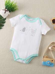 [5 Stücke/Set] Neuer Stil Dreieck-Bodysuit für Baby Jungen mit Tierdruck und Kurzarm