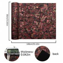 1塊凸起紋理仿皮捲帶蝴蝶蜻蜓圖案11.8x55.1英寸漸變金屬色合成皮革面料，適用於製作耳環、袋子、手機殼、筆袋、錢包、手袋、手工藝品和髮飾的DIY項目 - 2# - 查看 6