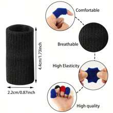 10pcs Finger Sleeves, Elastic Thumb Splint Support Protector, Finger Compression Sleeve For Joint, Breathable Finger Tape For Trigger Finger Sports Support Gym Gym Accessories - Black - View 4