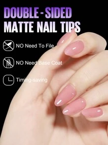 180 piezas de puntas de uñas en forma de almendra cortas, 15 tallas de diseño simple color rosa claro puro, uñas postizas acrílicas adecuadas para diseño de arte de uñas DIY, accesorios de uñas, uñas navideñas