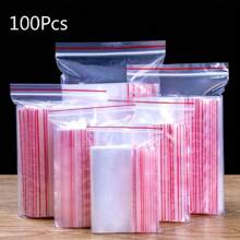 100入裝透明塑膠自封禮品袋，密封拉鍊袋