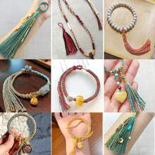 22 Yards Boutique Hand Rubbing  Golden Silk Thread 1.0mm Macrame Cord Bracelet Braided String DIY Tassels Beading Rope - Thread - View 2