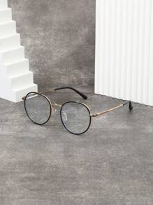 1pc Women's Korean-Style Gold Metal Thin-Rimmed Round Retro Glasses Vintage Clear Glasses Accessories Glasses Accessories For Women