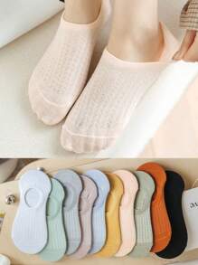 10 Pairs Women's Breathable Low Cut Anti-Slip Mesh Socks, Thin And Invisible - Multicolor - View 1