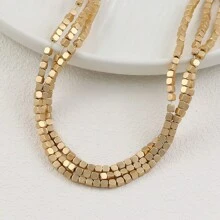 190/135 chiếc 2/3mm Mini Mặt hình bát giác Cube Hạt mã não đen & Hematite Hạt rời Màu vàng và bạc Màu DIY Vòng đeo tay Vòng cổ Phụ kiện làm trang sức - một miếng - Xem 8