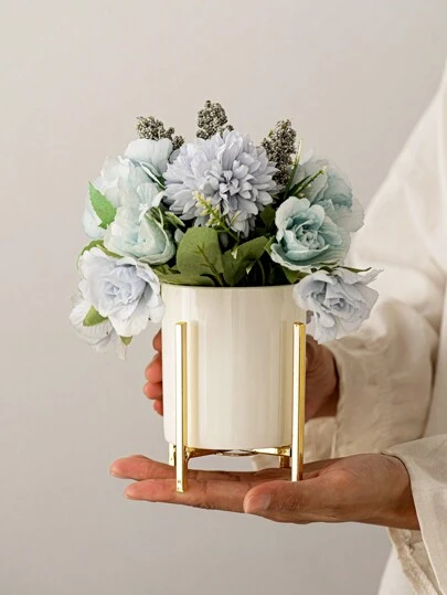 1 件瓷花瓶，现代双色花瓶，家居装饰，花瓶，餐桌装饰