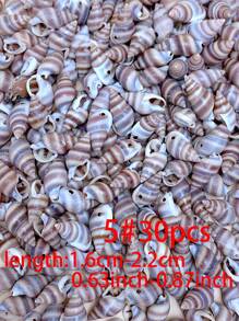 30/60/120pcs Creative Fashionable DIY Natural Shell Pendant (With Hole) Set, Including Various Types Of Shell & Conch Pendant For Making Bracelets, Necklaces, Beaded Jewelry, Beach Vacation Style Accessories
