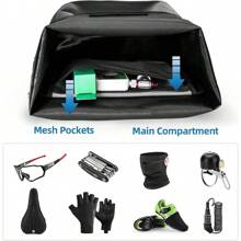 Rockbros Bicycle Bag 100% Waterproof Rear Bike Bag For Front/Rear Rack With Shoulder Strap 12-16L - Black - View 5