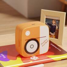 Inkless Sticker Printer, Mini Pocket Thermal Sticker Printer, Pocket Portable Printer With 1 Roll Thermal Paper, Compatible With IOS And Android Phone For Photo, Memo, Notes - Burnt Orange - View 1