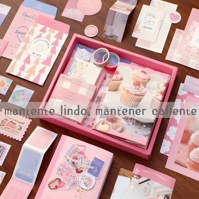 Kit Estético de Álbumes de Recortes, 346 Piezas Álbumes de Recortes clásico de DIY, Kit de Álbum de Recortes VintageCon, Pegatinas y Decorativos,Libro A6, Regalo para amigas y Niñas