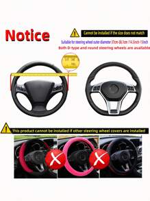 MEIKAXIU 1 PC 3D Dệt Da PU Lưới Kim Loại Bọc Vô Lăng Ô Tô Không Có Vòng Bên Trong, Thích Hợp Cho Phụ Kiện Xe Hơi 14.5-15 Inch - Xám - Xem 8