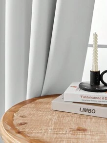 1pc White Blackout Curtain, Outdoor Blackout Curtain, Home Blackout Curtain, Kitchen Curtain, Room Darkening Curtain For Window Decor, Outdoor Decorative Curtain, Window Curtain, Black Curtain, White Curtain, Blackout Curtain, Thermal Insulated Curtain, Solid Color Modern Polyester Blend Curtain For Bedroom, Living Room, Balcony