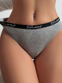 7 piezas/paquete Braguitas deportivas de triángulo cómodas informales con impresión femenina dulce para mujeres