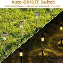 10pcs Outdoor Solar Powered White Light Landscape Lawn Lights, Waterproof Garden Lights For Pathway, Patio, Yard, Lawn, Sidewalk, Deck And Driveway