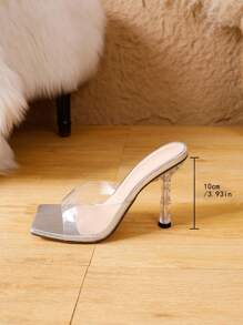 Sandales à talons hauts fashion transparentes, chaussures élégantes pour femmes à porter à l'extérieur pour la Saint-Valentin