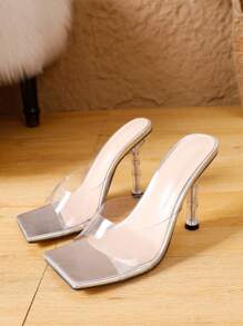 Sandales à talons hauts fashion transparentes, chaussures élégantes pour femmes à porter à l'extérieur pour la Saint-Valentin