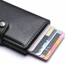 PU Black RFID Dad Gifts Slim Lightweight Portable Cash Money ID Card Card Slot Coin Pocket Short Wallet Small Pouch Small Purse Pocket Wallet For Birthday Gift Anniversary On Valentine Day For College Student School Student Male Men Gift Bag Present Gifts For Teachers Men Gift Father Gifts Valentines Card Holder Card Holder Wallet Business Card Holder Credit Card Holder