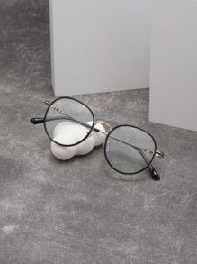 1pc Women's Korean-Style Gold Metal Thin-Rimmed Round Retro Glasses Vintage Clear Glasses Accessories Glasses Accessories For Women