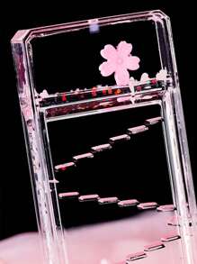 1 pièce de toboggan de fleur de cerisier créatif, sablier transparent, ornement de décompression pour la jeunesse, jouet cadeau de bouteille de sable mouvant (couleur aléatoire)