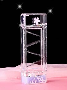 1 pièce de toboggan de fleur de cerisier créatif, sablier transparent, ornement de décompression pour la jeunesse, jouet cadeau de bouteille de sable mouvant (couleur aléatoire)