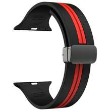 New Sport Magnetic Watchband Strap For Apple Watch Band 49mm 46mm 44mm 45mm 40mm 41mm 42mm 38mm Silicone Bracelet Compatible With IWatch Series 10 9 8 7 6 5 4 3 2 1 Se Ultra 1/2 - Multicolor - View 24