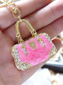 1 件迷你手提包珐琅钥匙扣闪亮水钻钥匙圈钱包包背包汽车吊坠饰品女士女孩礼物汽车配件包饰品学院风可爱哥特 Y2K - K-2 - 查看 10